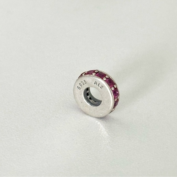 Pandora Pink CZ Crystal Eternity Spacer Bead Charm - Picture 4 of 6